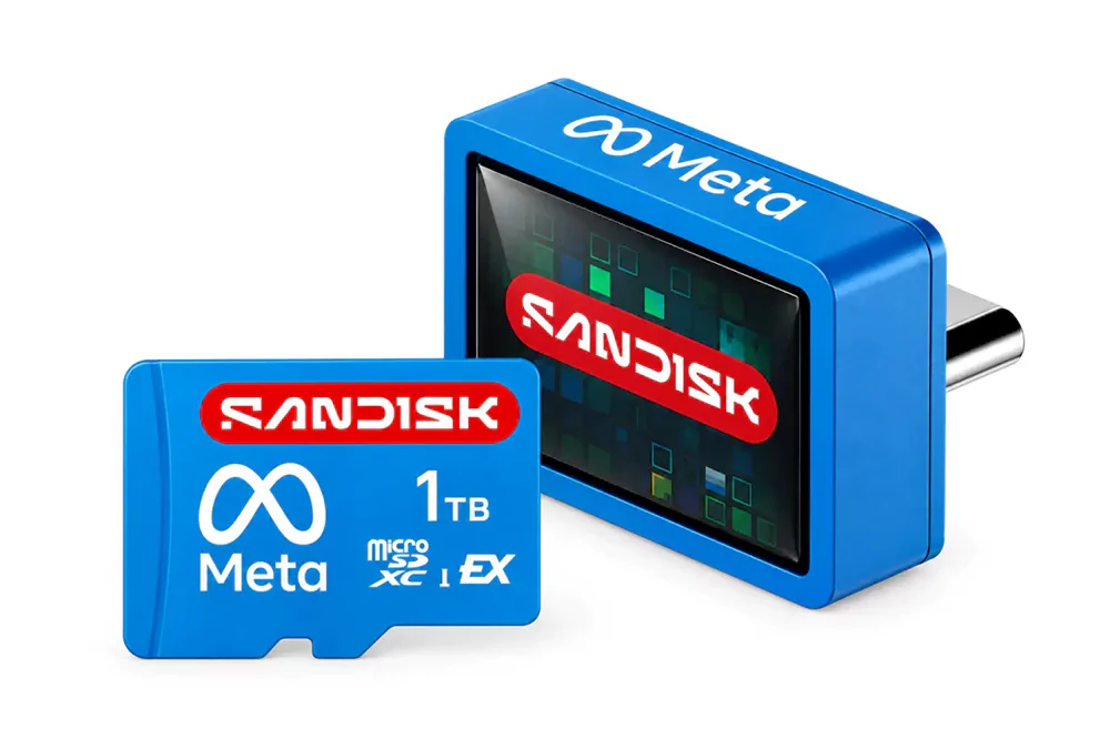Sandisk 独家拿下 Meta VR Glasses 存储供应，1TB microSD 图已现身